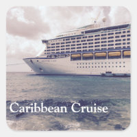 Croisière des Caraïbes - Stickers Carrés, Glossy