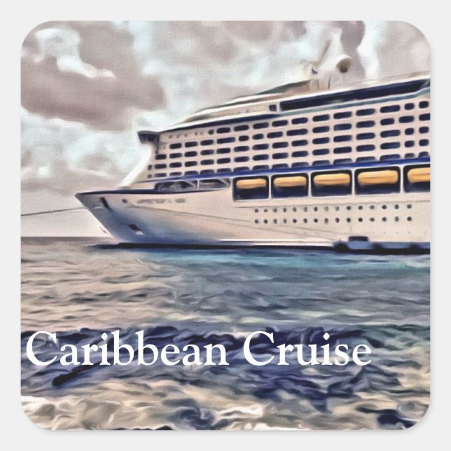 Croisière des Caraïbes - Stickers Carrés, Glossy (Devant)