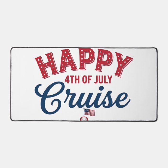 Croisière joyeuse du 4 juillet Design de bateau pa (Recto)