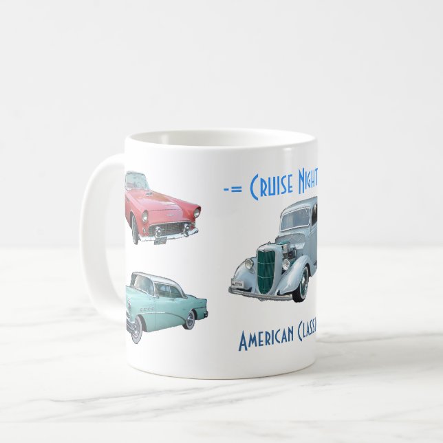 CROISIÈRE NUIT Classique Voitures Mug (Devant gauche)