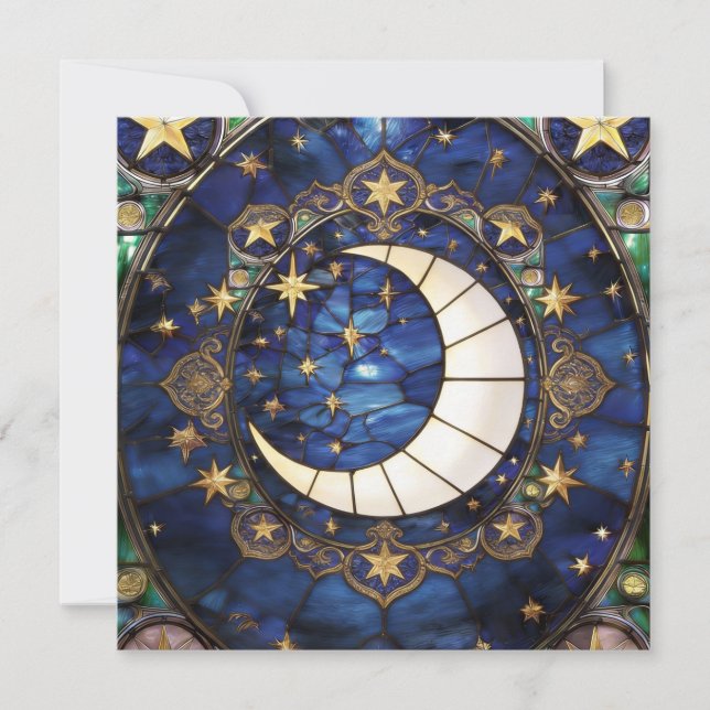 Croissant Céleste Vitrail Orné Lune (Devant)