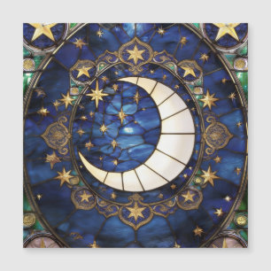 Croissant Céleste Vitrail Orné Lune