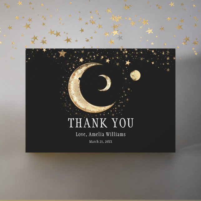 Croissant de Lune Élégant Céleste Or Merci (Créateur téléchargé)