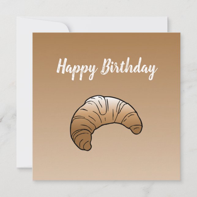 Croissant Flat Salutation Carte d'anniversaire (Devant)