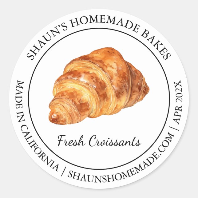 Croissant frais Cuisine étiquette moderne (Devant)