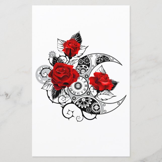 Croissant mécanique avec roses rouges (Devant)