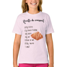 Croissant Pâtisserie Recette Enfants Ados T-shirt