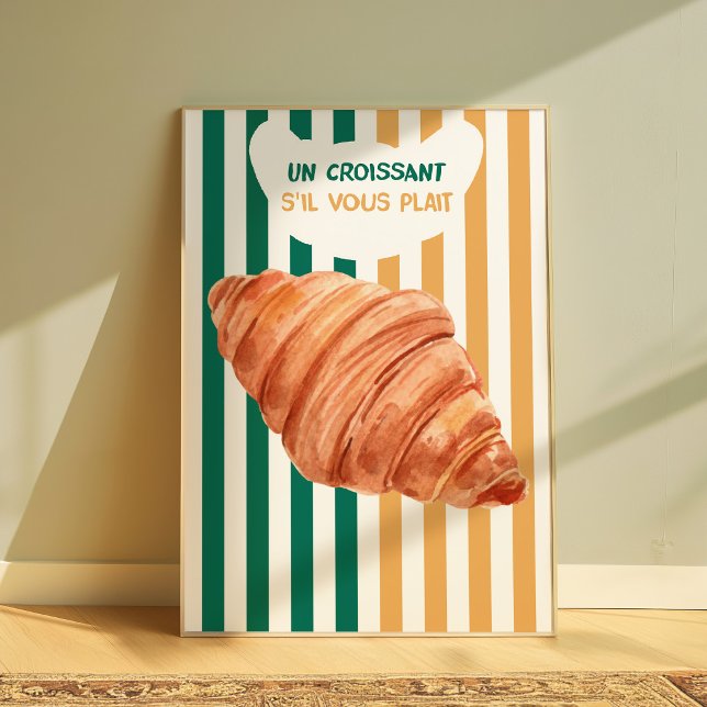 Croissant Poster French Bakery Kitchen Wall Art (Créateur téléchargé)
