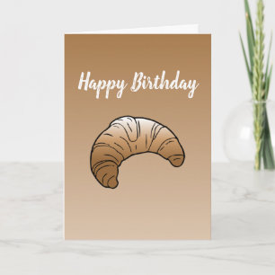Croissant sur carte de vœux pliée d'anniversaire