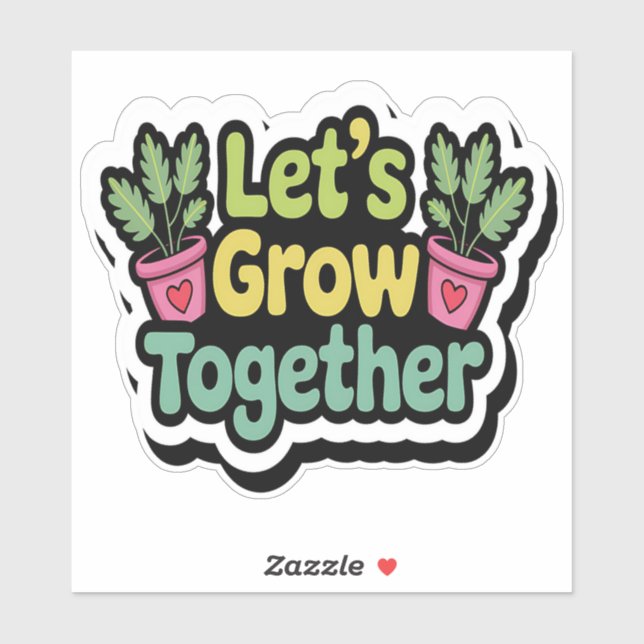 Croissons ensemble - Sticker Plante positif (Feuille)