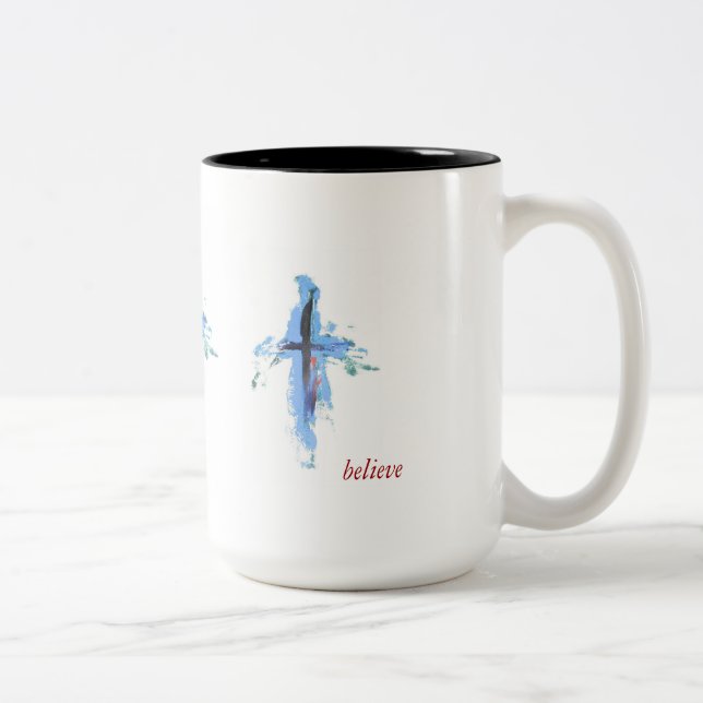 Croix abstraite sur mug de 15 oz (Droit)