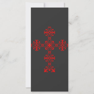 Croix avec ornement rouge, Art décoratif sacré