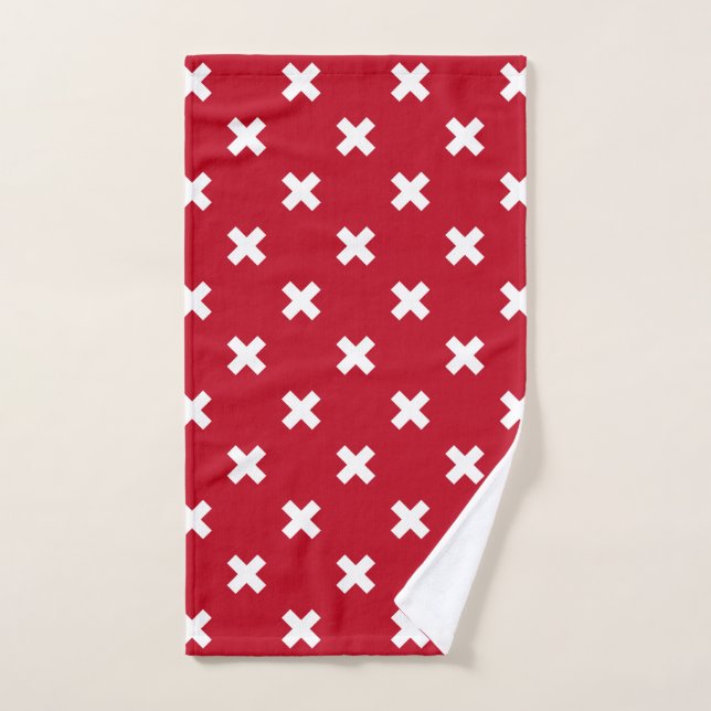 Croix blanche sur le rouge (Serviette à main)