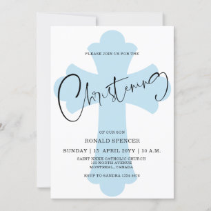 Croix Bleue Lumière Invitation au baptême