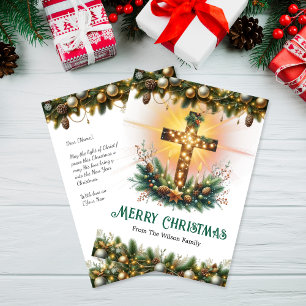 Croix brillante   Carte Christian Christmas