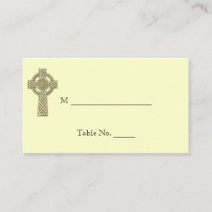 Croix celtique en or Ivoire Mariage Cartes de plac