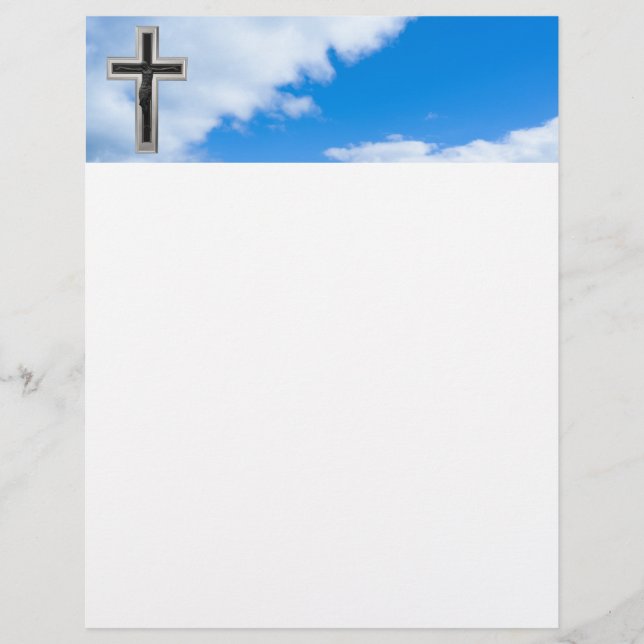 Croix chrétienne à ciel bleu arrière - plan (Devant)