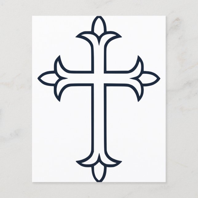 Croix Chrétienne Classique Art Minimaliste Fin (Devant)