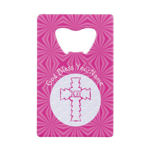 Croix chrétienne féminine rose personnalisée