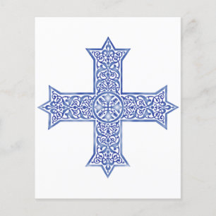 Croix copte d'art en bleu lapis premium