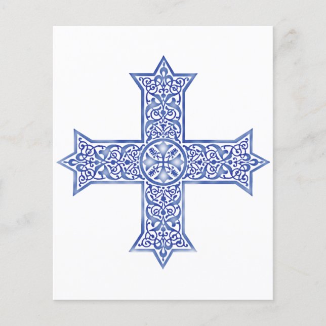 Croix copte d'art en bleu lapis premium (Devant)