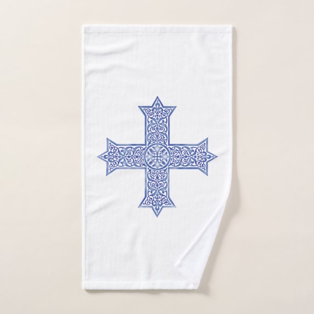 Croix copte d'art en Lapis Bleu Premium (Serviette à main)