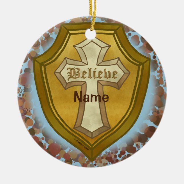 Croix de décoration chrétienne Believe  (Devant)