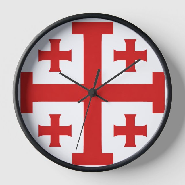 Croix de Jérusalem Horloge Murale Croisé Templier (Recto)