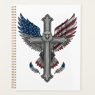 Croix de l'aigle patriotique Gravure vintage vecte