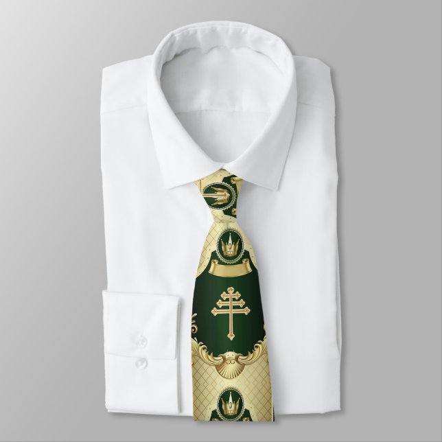 Croix de l'Église maronite et cravate avec cèdre d (Attaché)