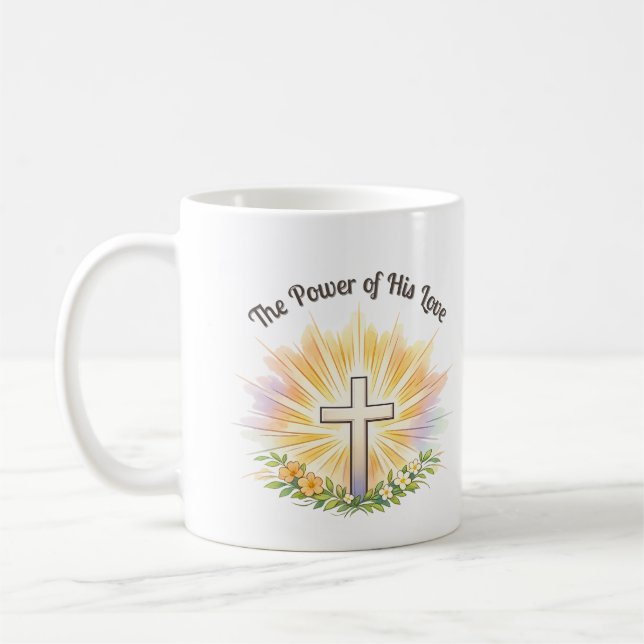 Croix de Pâques avec Fleurs - Tasse Chrétienne Mod (Gauche)