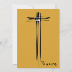 Croix de Pâques Jaune Jésus est Risqué Carte
