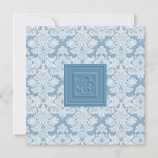 Croix de Quatrefoil et invitation bleue de mariage