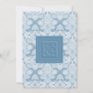 Croix de Quatrefoil et invitation bleue de mariage