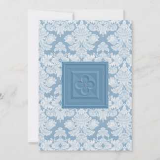 Croix de Quatrefoil et invitation bleue de mariage