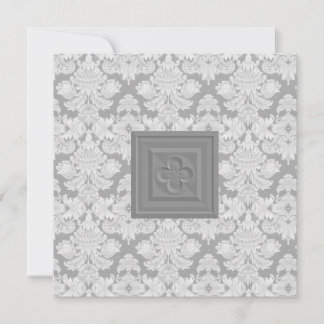 Croix de Quatrefoil et invitation grise de mariage