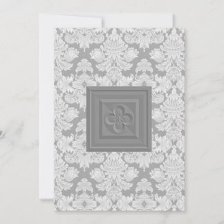 Croix de Quatrefoil et invitation grise de mariage