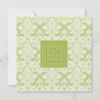 Croix de Quatrefoil et invitation verte de mariage