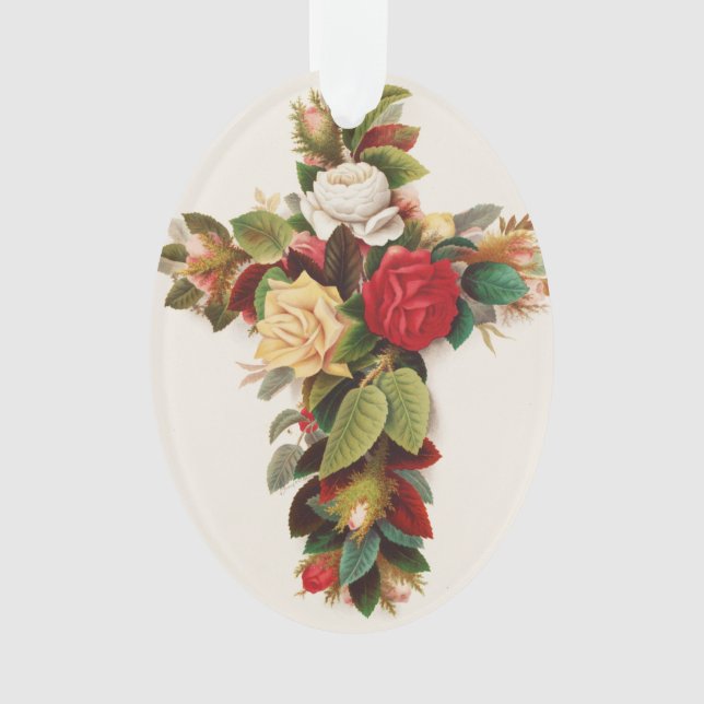 Croix de roses, illustration de l'ère victorienne (devant)