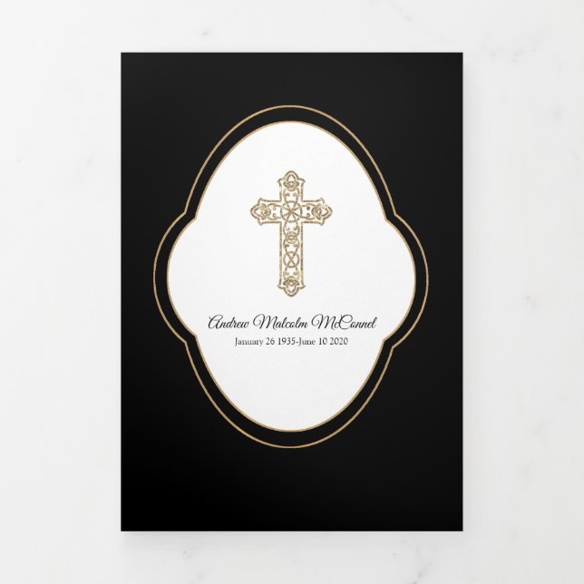 Croix d'or Faire-part de la mort noire (Page de couverture)