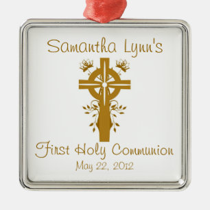 Croix d'or Premier Ornement de communion Saint Fav