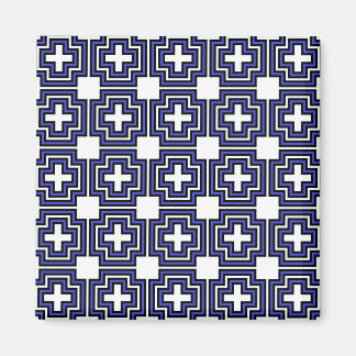 Croix et bleu Carré - Aimant