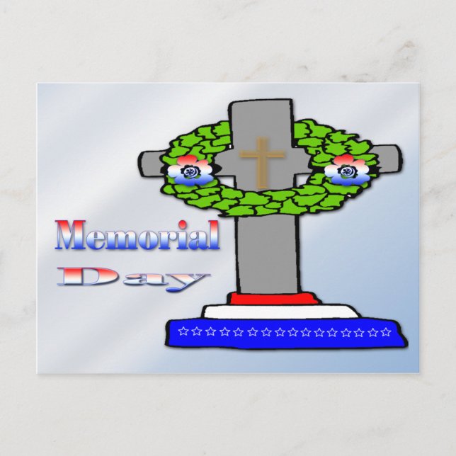 Croix et couronne - Carte postale du jour commémor (Devant)