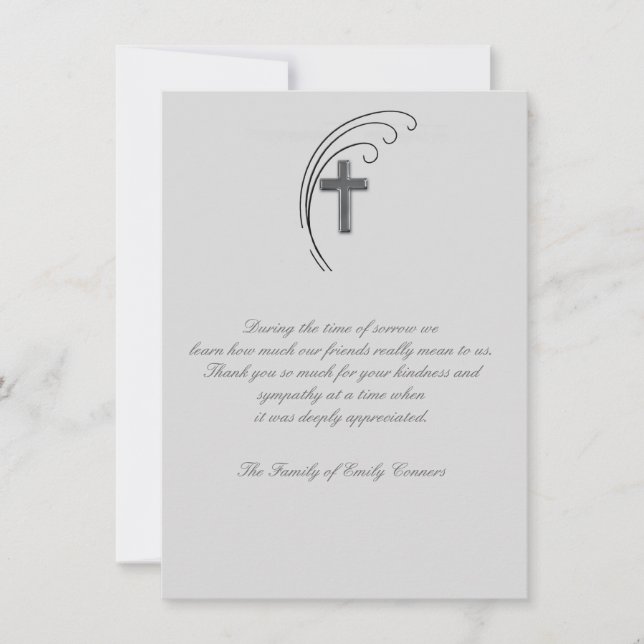 Croix et foune - Bereavement Merci Carte pour note (Devant)