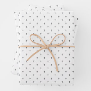 Croix - Feuilles de papier d'emballage gris