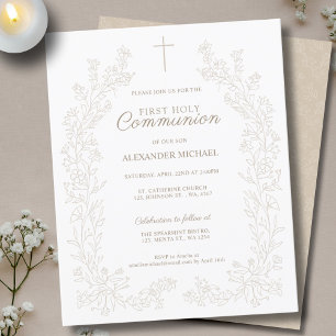 Croix florale budgétaire Première Sainte Communion