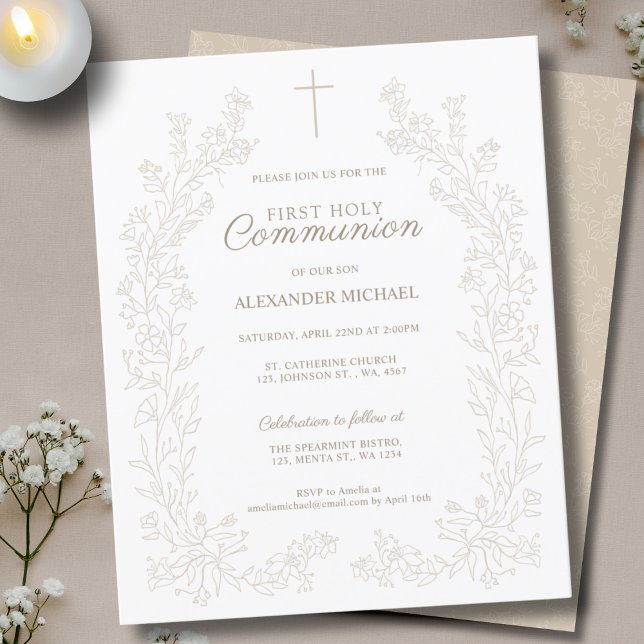 Croix florale budgétaire Première Sainte Communion (Créateur téléchargé)