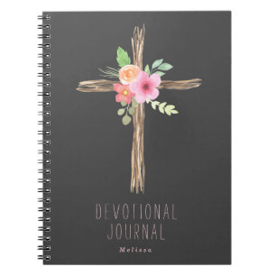 Croix florale Carnet de dévotion personnalisé