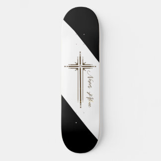 croix géométrique skateboard chrétien Jamais seul