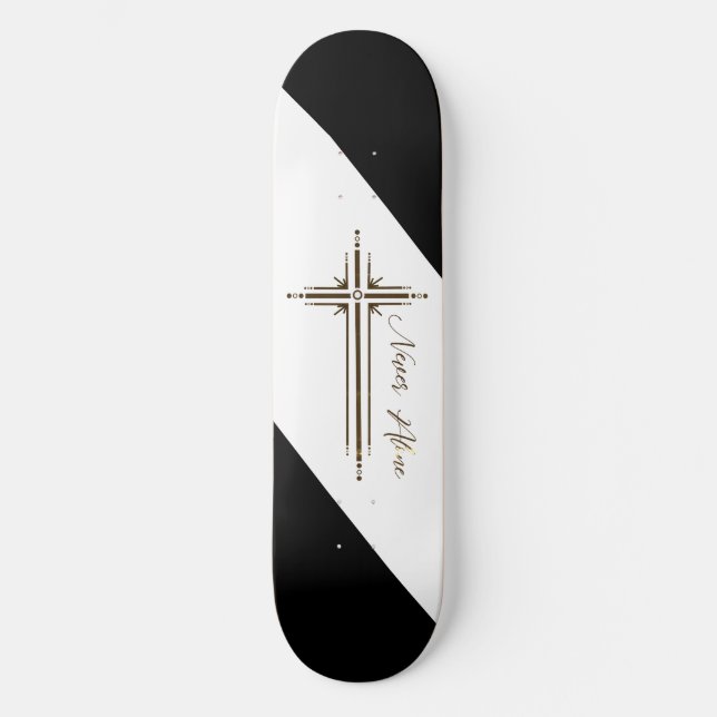 croix géométrique skateboard chrétien Jamais seul (Recto)